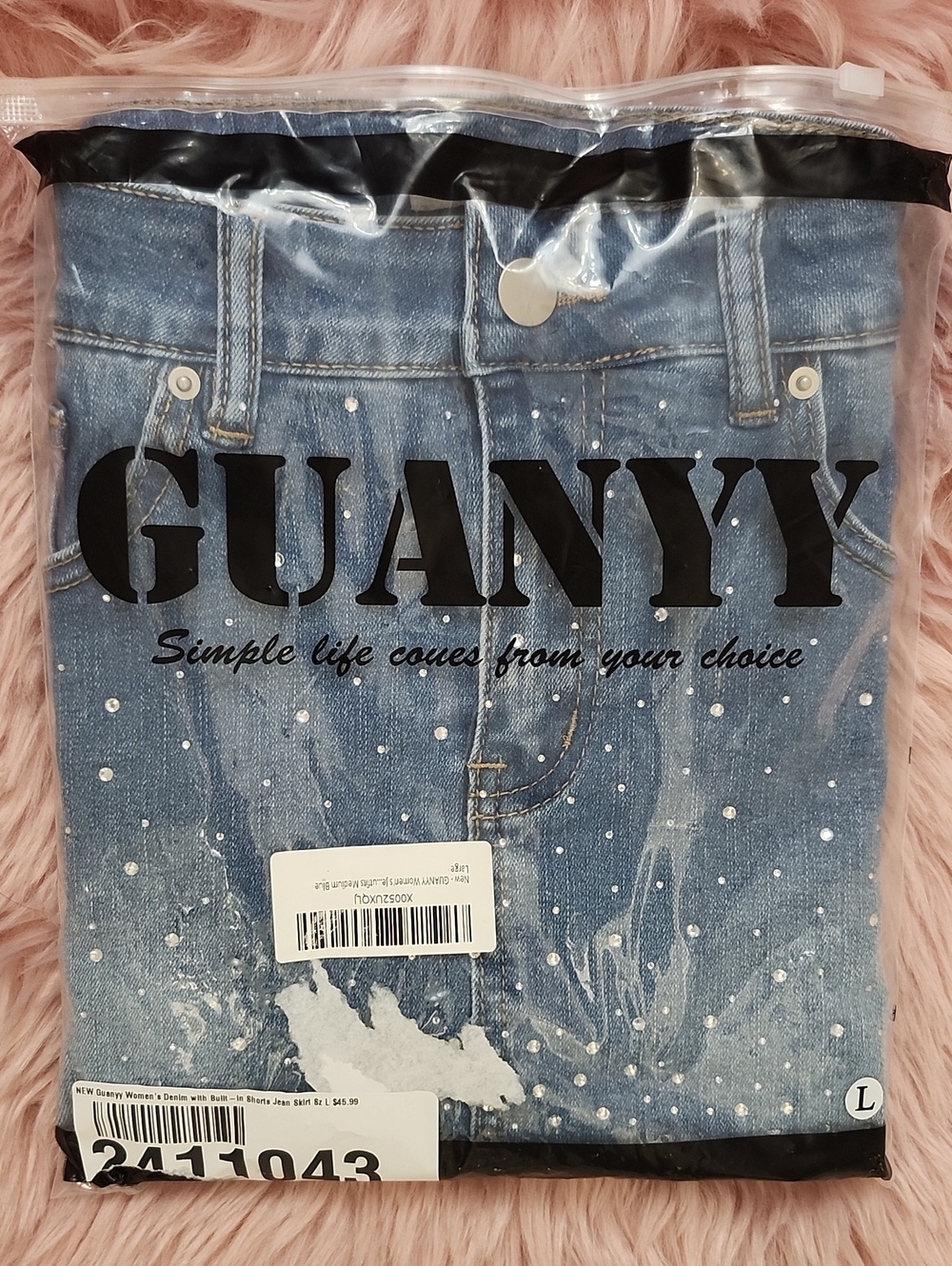 Brand NEW GUANYY DENIM MINI SKIRT W/BUILT IN SHORTS-L